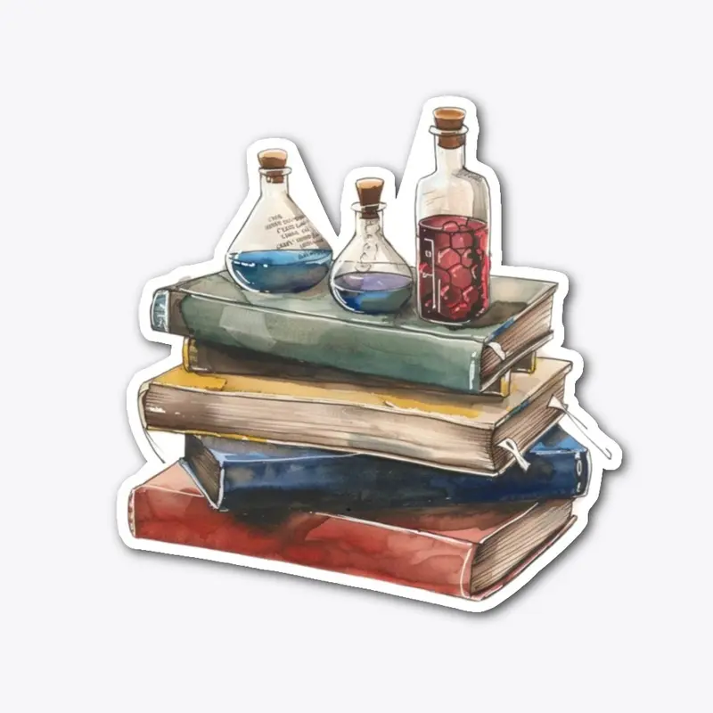 Chemistry Textbooks and Chemical Bottles